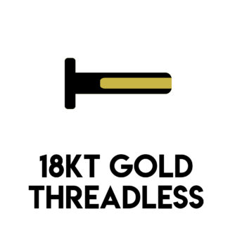 18kt Gold Threadless Back